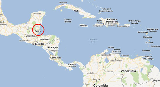 map belize carabean sea