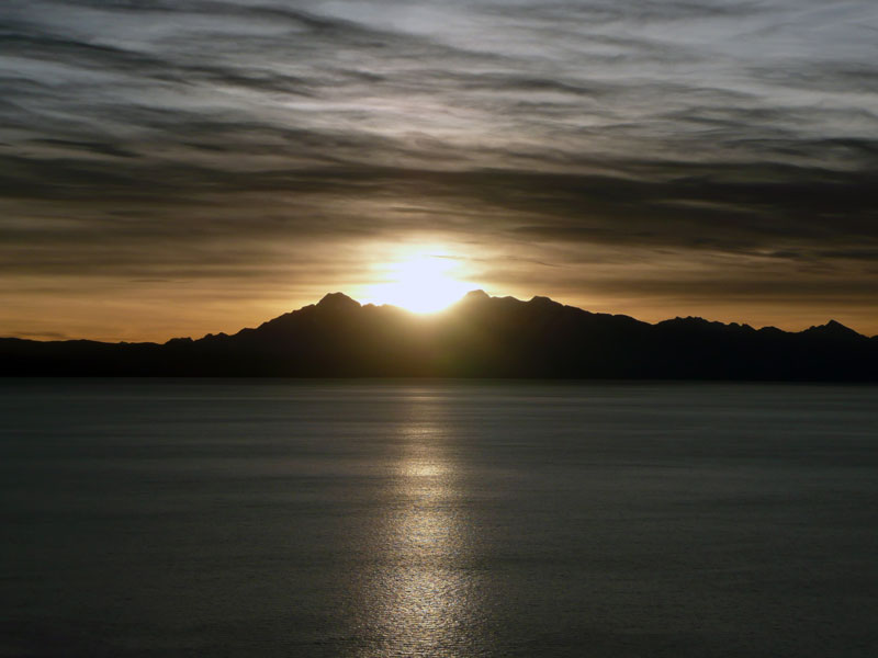 peru zonsondergang titicacameer