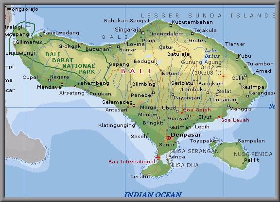 Map van Bali Indonesie