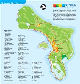 map duikplaatsen Bonaire