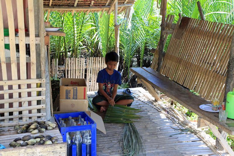 Filippijnen bohol vlechten rieten dak