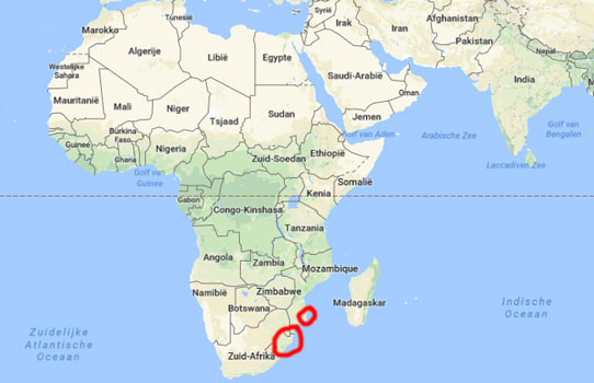 map mozambique zuid-afrika