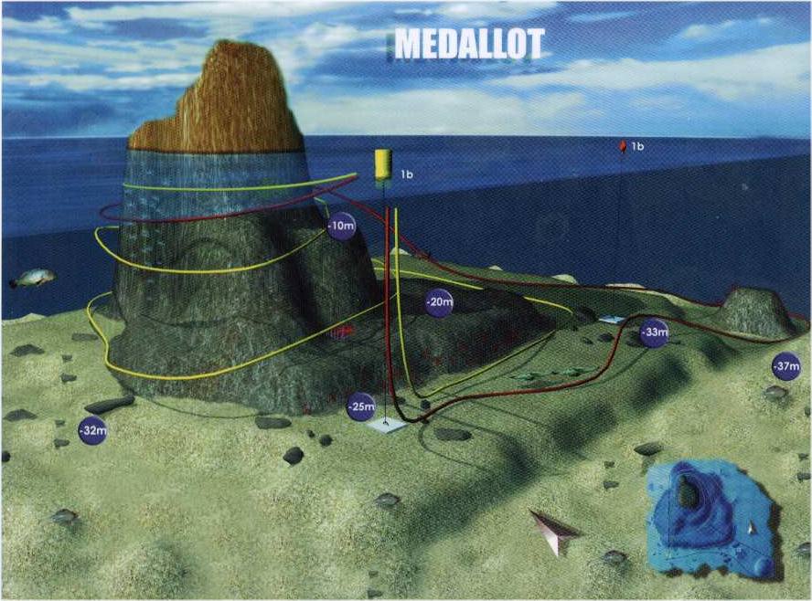 diving Medes islands medallot