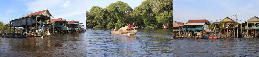 cambodia paalwoningendorp kampong phluk tonle sap meer